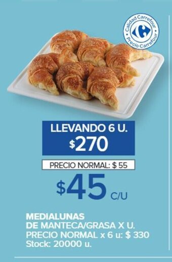 Carrefour Medialunas de Manteca/Grasa x U oferta
