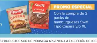 Carrefour Con La Compra de 3 Packs De Hamburguesas Swift Tipo Casera y/o XL oferta