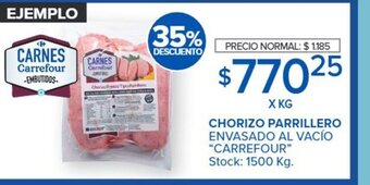Carrefour Chorizo Parrillero Envasado Al Vacío "Carrefour" oferta