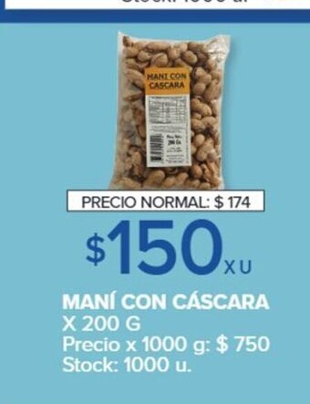 Carrefour Maní Con Cáscara x 200g oferta