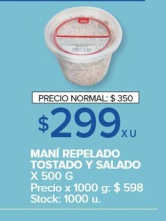 Carrefour Maní Repelado Tostado Y Salado x 500g oferta