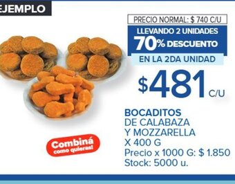 Carrefour Bocaditos De Calabaza y Mozzarella x 400g oferta