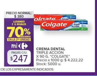 Crema Dental Triple Acción x 90 G "Colgate"