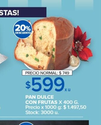 Carrefour Pan Dulce Con Frutas x 400g oferta