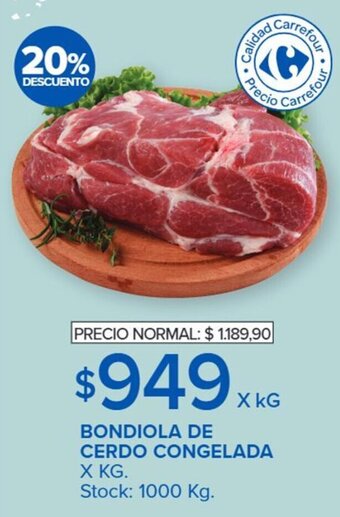 Carrefour Bondiola de Cerdo Congelada x kg oferta