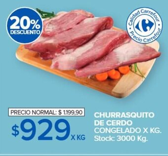 Carrefour Churrasquito De Cerdo Congelado x kg oferta