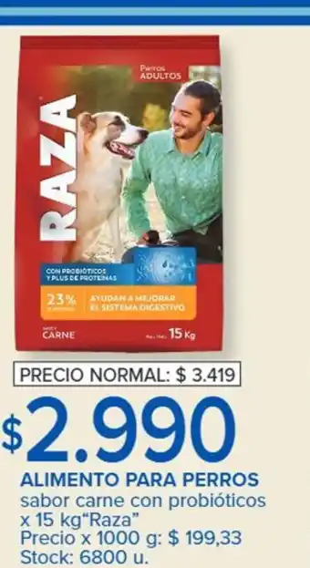 Carrefour Alimento ParaPerros Sabor Carne Con Probióticos x 15kg "Raza" oferta
