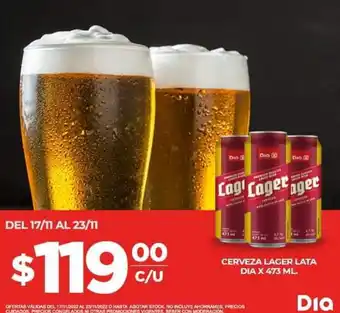 Supermercados DIA Cerveza Lager Lata Dia x 473ml oferta