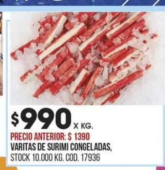 Coto Varitas de Surimi Congeladas oferta
