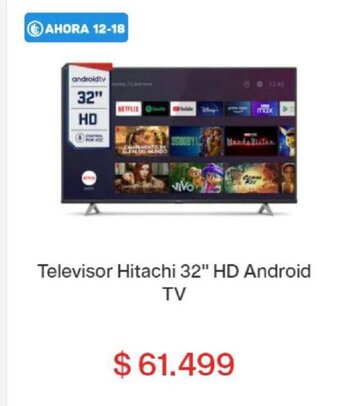 Garbarino Televisor Hitachi 32" HD Android TV oferta