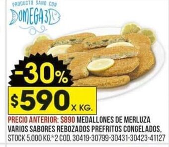 Coto Medallones de Merluza varios Sabores Rebozados Prefritos Congelados oferta
