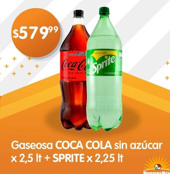 Supermercados Buenos Días Gaseosa Coca Cola Sin Azúcar x 2.5lt + Sprite x 2.25lt oferta