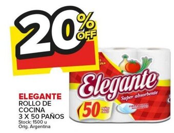 Carrefour Maxi Elegante Rollo de Cocina 3 x 50 Paños oferta