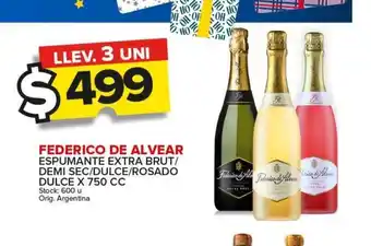 Carrefour Maxi Federico de Alvear Espumante Extra Brut / Demi Sec / Dulce / Rosado Dulce x 750cc oferta