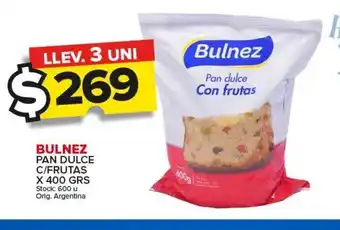 Carrefour Maxi Bulnez Pan Dulce C/Frutas x 400grs oferta