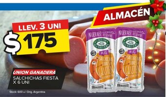 Carrefour Maxi Union Ganadera Salchichas Fiesta x 6 Uni oferta
