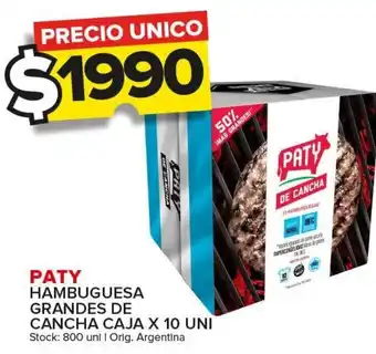 Carrefour Maxi Paty hamburguesa Grandes de Cancha Caja x 10 Uni oferta