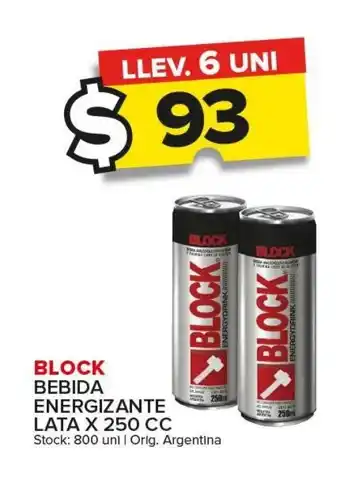 Carrefour Maxi Block Bebida Energizante Lata x 250cc oferta
