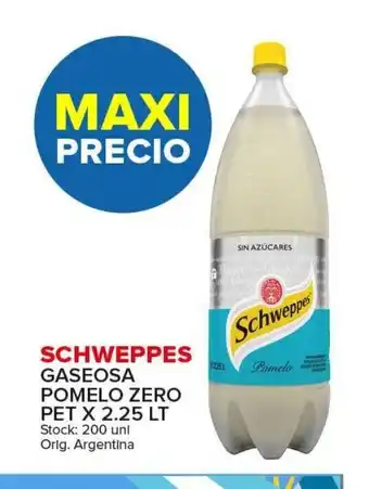 Carrefour Maxi Schweppes Gaseosa Pomelo Zero Pet x 2.25lt oferta
