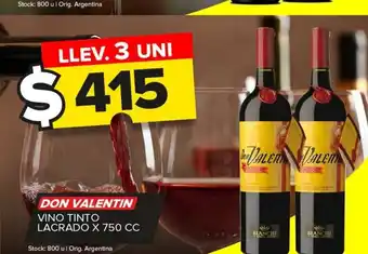 Carrefour Maxi Don Valentin Vino Tinto Lacrado x 750cc oferta