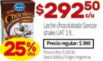 Josimar Leche chocolatada sancor shake oferta