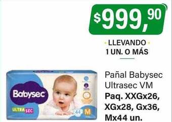Supermercados Damesco Pañal babysec ultrasec vm oferta