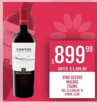 Supermercados Todo Vino gestos malbec oferta