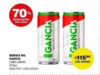 Atomo Conviene Bebida bg gancia lima limón 70% descuento 2da unidad oferta