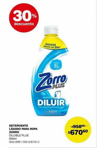 Atomo Conviene Detergente liquido para ropa zorro 30% descuento oferta