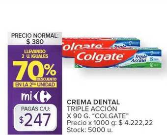Carrefour Crema dental triple acción colgate oferta