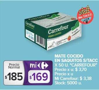 Carrefour Mate cocido en saquitos s tacc carrefour oferta