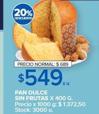 Carrefour Pan dulce sin frutas oferta