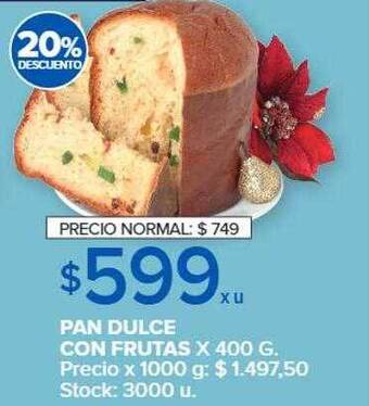 Carrefour Pan dulce con frutas 20% descuento oferta