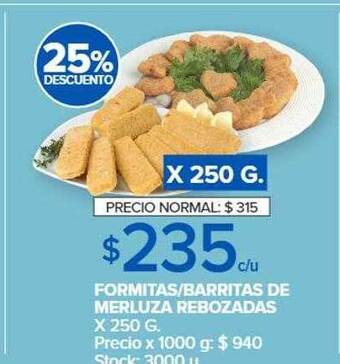 Carrefour Formitas-barritas de merluza rebozadas 25% descuento oferta