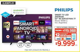 Carrefour Philips smart tv led android 50 oferta
