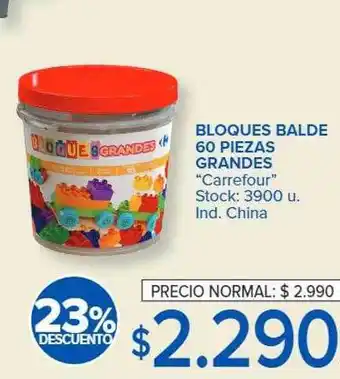 Carrefour Bloques balde 60 piezas grandes oferta