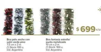 Carrefour Boa pelo ancho con satín ver de pino boa fantasía estrella-punto metalizada oferta