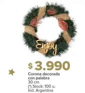 Carrefour Corona decorada con palabra oferta