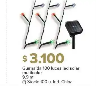 Carrefour Guirnalda 100 luces led solar multicolor oferta