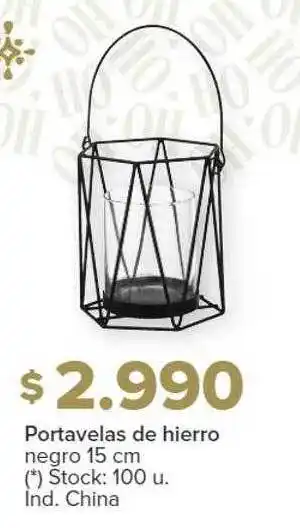 Carrefour Portavelas de hierro negro 15 cm oferta