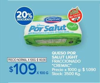 Carrefour Market Queso por salut light fraccionado oferta