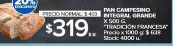 Carrefour Market Pan campesino integral grande oferta