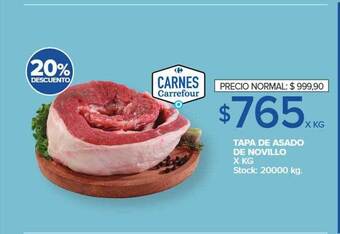 Carrefour Market Tapa de asado de novillo x kg 20% descuento oferta