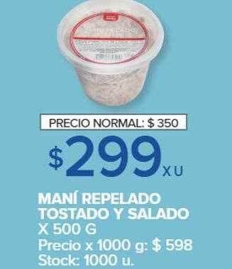 Maní repelado tostado y salado