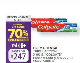 Carrefour Market Crema dental triple acción oferta