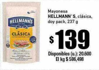 Cooperativa Obrera Mayonesa hellmann's clásica doy pack oferta
