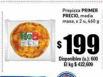Cooperativa Obrera Prepizza primer precio media masa oferta