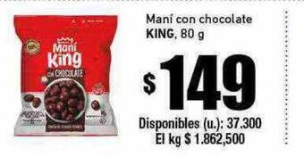 Cooperativa Obrera Maní con chocolate king oferta