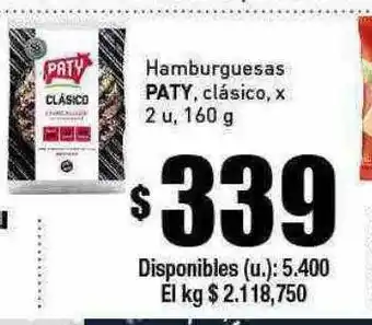 Cooperativa Obrera Hamburguesas paty clásico x 2 oferta