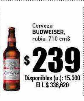 Cooperativa Obrera Cerveza budweiser rubia oferta